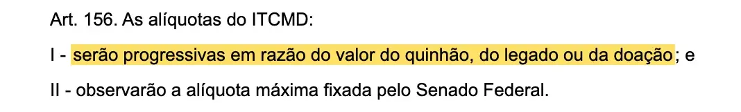 Artigo 156 da LC 227/2026, sobre alíquotas progressivas